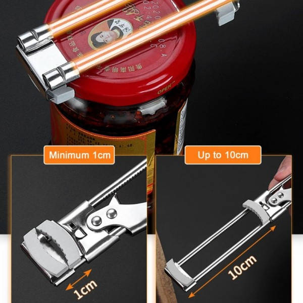 Burk öppnare Justerbar Rostfritt Stål Halkfritt Multifunktion Manuell Burk Flaska Flask Lock öppnare
