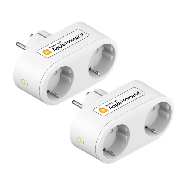 2 In 1 WiFi Smart Plug Dual Outlet EU Smart Socket Remote Voice Control Support Alexa Google Home