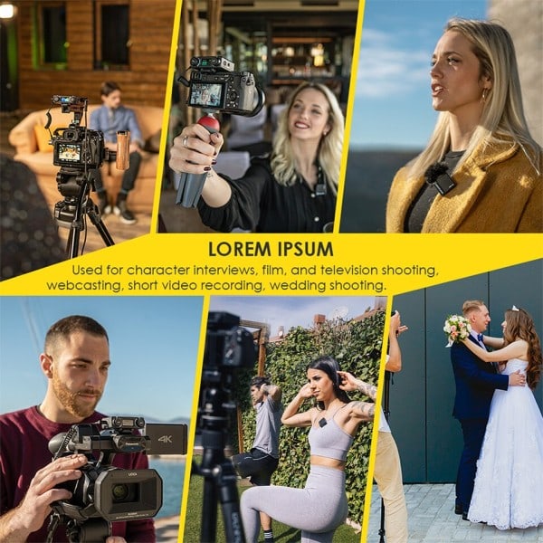 Professionel Trådløs Lavalier Mikrofon Live Interview Vlog Fotografi Trådløs Mikrofon