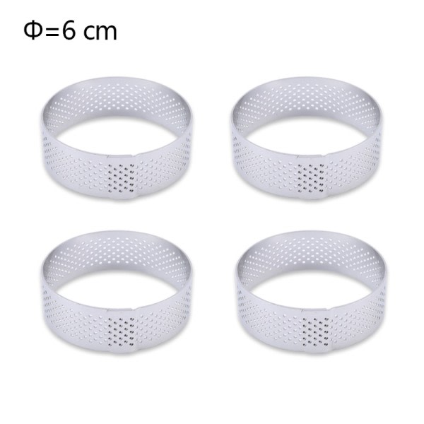 Rustfritt stål Terte Mugg Ring Tartlet Kake Mousse Mopper Cookies Pay Circle Cutter