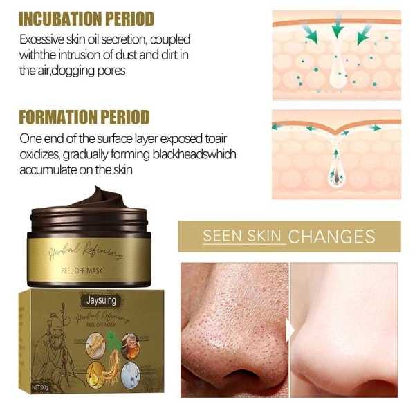 Peel-off Mask 80g Rengörande Föryngrande Mask Hud Rengöring Ta bort Pormaskar Porer Shrinking Fuktgivande Hud