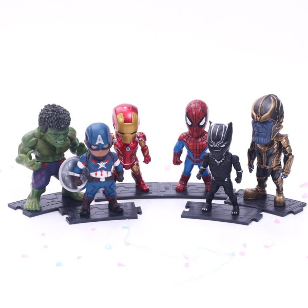 Marvel Avengers Black Panther Thanos Ironman Spiderman Captain American Hulk Figuuri malli lelut