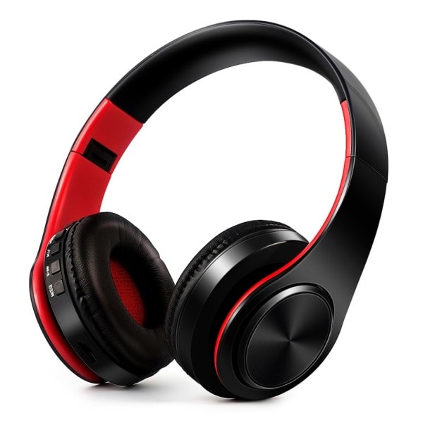 Øretelefoner Bluetooth Hovedtelefoner Over Ear Stereo Trådløst Headset Blødt Læder Øreværn Indbygget Mic