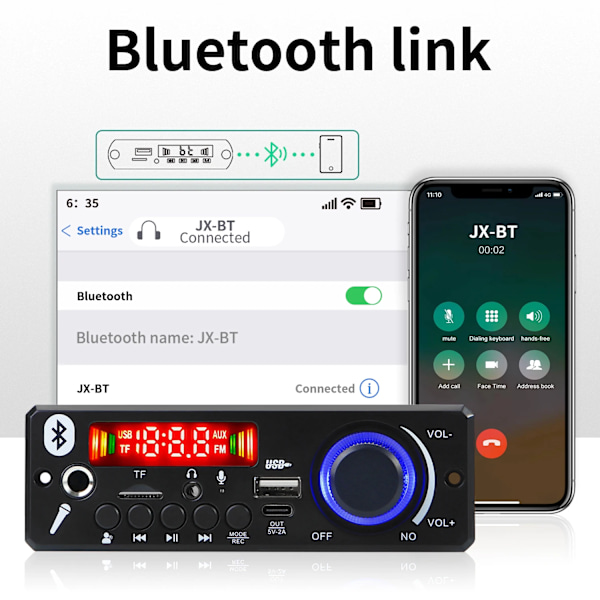 160W förstärkare Bluetooth MP3 Dekoder kort