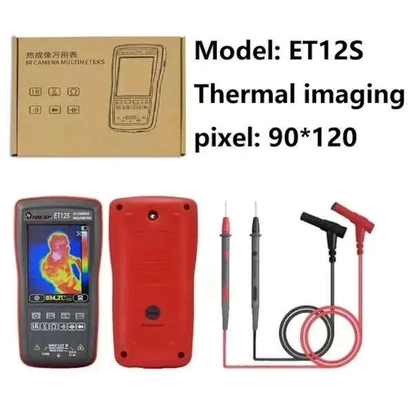 Termisk Imaging Kamera Multimeter 2 IN 1 Thermal Imager 2,8-tommers Touch Screen IR Kamera Solar Circuit Automotive Detect