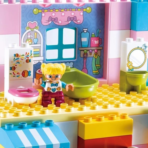 Iso koko liukumäki rakennus palikat yhteensopiva Duplos City House Linna tiili lelut