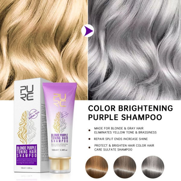 Violetti shampoo vaaleille hiuksille poistaa messinkimäistä keltaista sävyjä vaalentaa