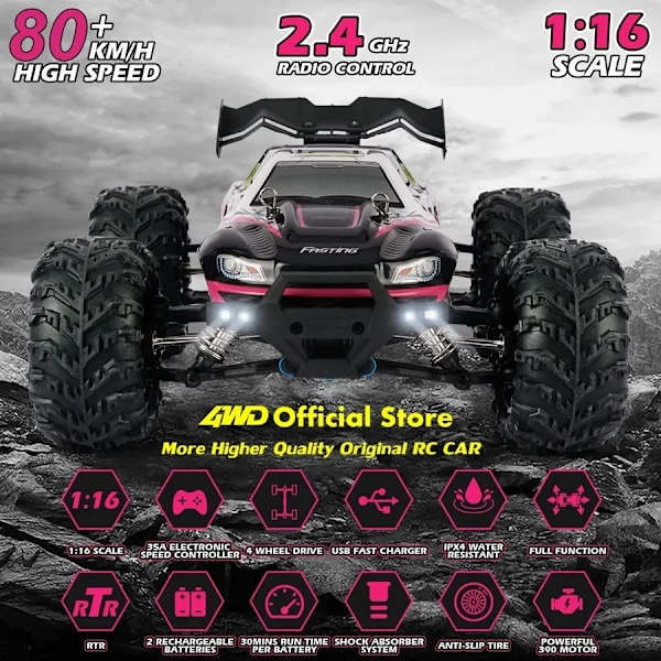 El Høj Speed Racing Fjernbetjening Kontrol Monster Lastbil