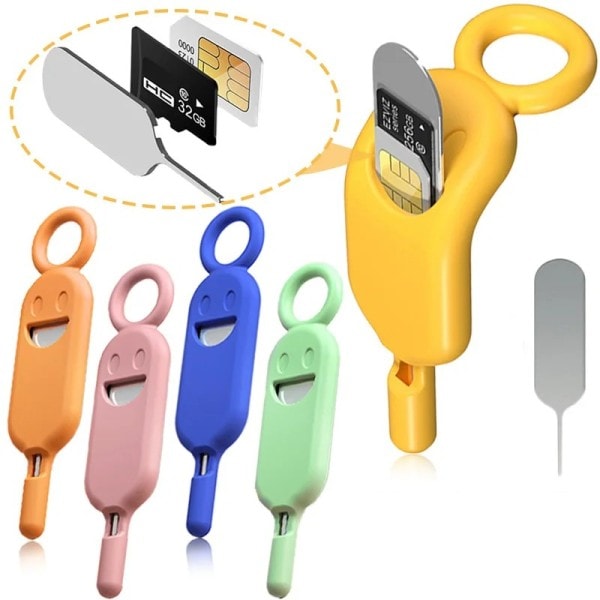 2 IN 1 Anti-Lost Sim Card Eject Pin Needle with Storage Case