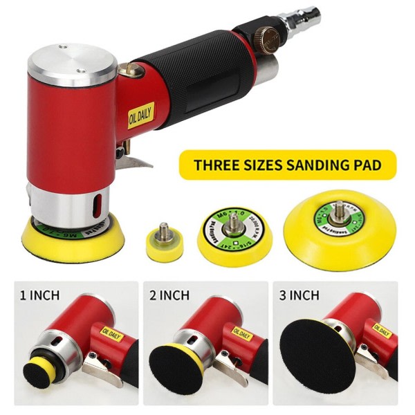 Orbit Air Sander Mini Pneumatisk Slipe Maskin sett for bil polering