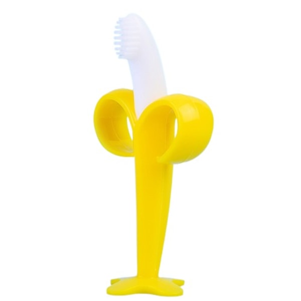 Baby Silicone Træning Tandbørste BPA Free Banan Shape Safe Toddle Biring Chew Legetøj
