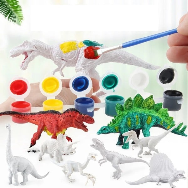 3 bitar Diy Painted Graffiti Dinosaur Barn's Science and Educational Toy