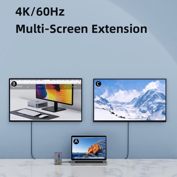 USB C telakka asema kaksois HDMI-yhteensopiva M.2 SSD kotelo Ethernet 100W PD USB keskitin