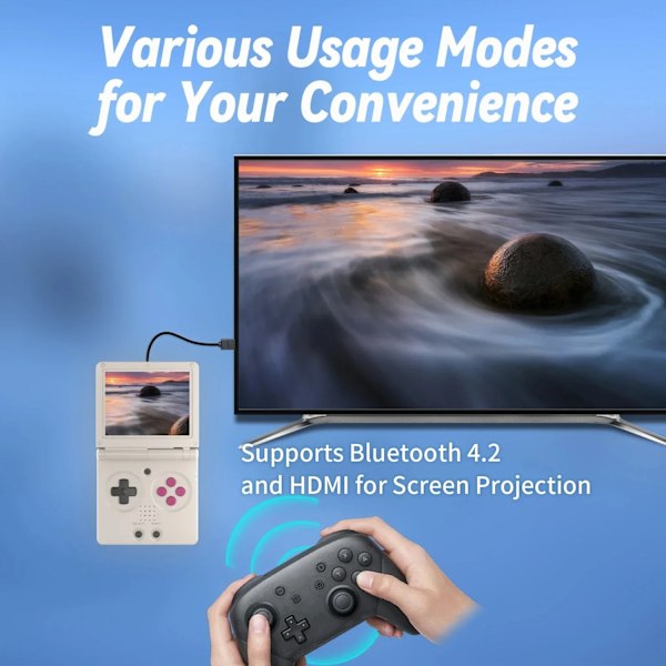Flip Håndholdt Spill konsoll Linux System 64G 3,5'' IPS Skjerm HDMI-TV-Ut Støtte Streaming Med Hall Switch