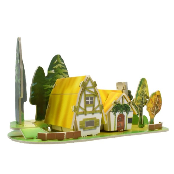 Skog hytte 3D puslespill leker diy barn hus bygg modell sett montering leker