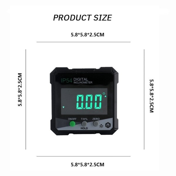 Digital Display Inklination Box Precision Måling Magnetisk Suge Protractor