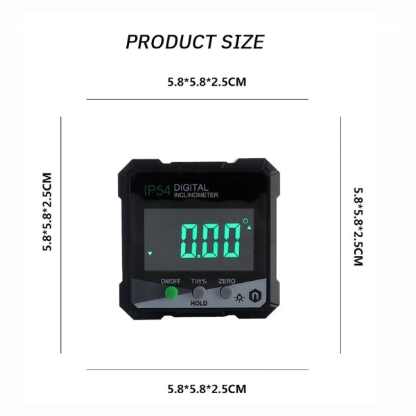 Digital Display Lutning Låda Precision Mätning Magnetisk Sug Protractor