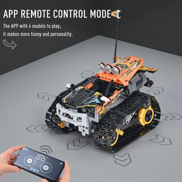Tekninen RC telaketju Stunt ajoneuvo malli APP ohjaus rakennus palikat sähkö kilpa auto tiilet lapset lelut