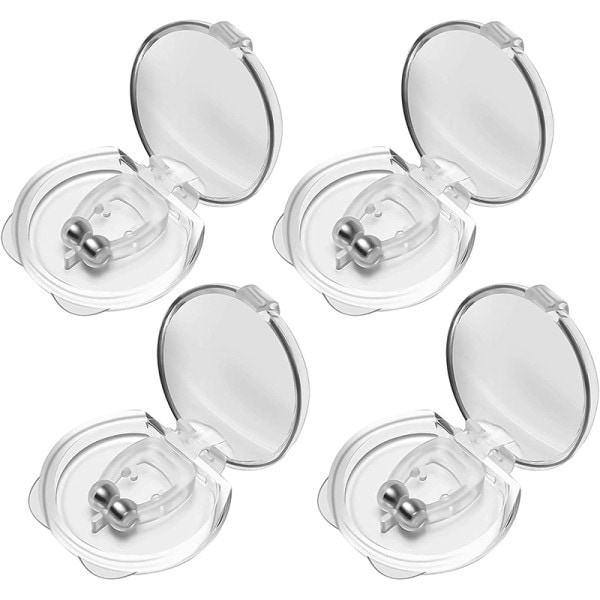 4st Magnetisk Anti Snark Nos Klämma  Snark Propp  Återanvändbar Silicon Klämmer Anti Snarkning Enheter