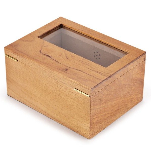 Cigar Humidor Med Hygrometer Fugter 2 skuffer cedertræ bærbar Humidor æske