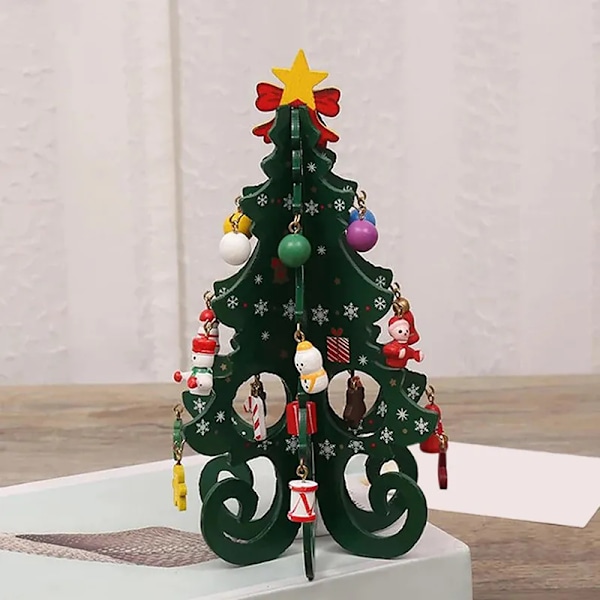 Kreativ Gør-det-selv Træ Jule Træ Vindue Butik Indkøbscenter Desktop Display Rekvisitter Ornament
