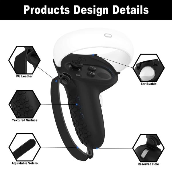 VR Tilbehør Beskyttende deksel For Oculus Quest 2 VR Touch Controller Silicon Deksel Skin Håndtak Grip Med knoke