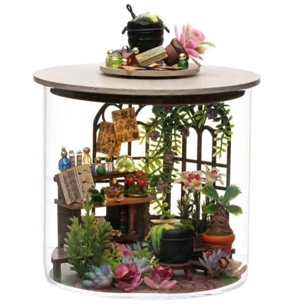 DIY Miniatyr Dukkehus Med Møbler Kit, Tiny Hus Med Tilbehør Tid Magic
