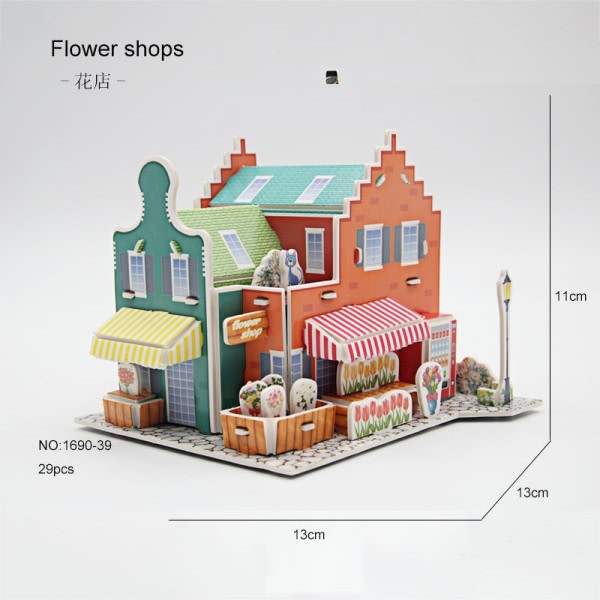 3D Stereo Pulma sarjakuva talo linna rakennus malli tee-se-itse käsintehty varhainen oppimis opetuslelut