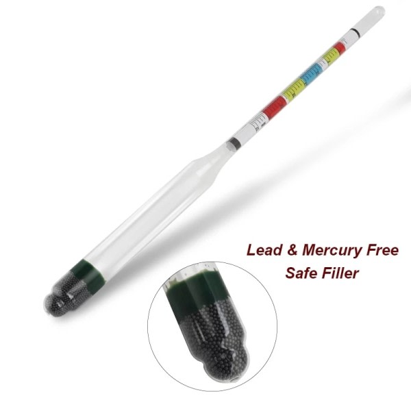 Hydrometer Tester & 100ml Mätning Flaska,Trippel Våg Hydrometer