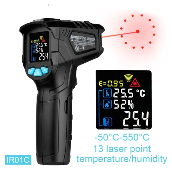 Infrapuna lämpömittari 800 astetta tai 1472 Fahrenheit korkea lämpötila mittari
