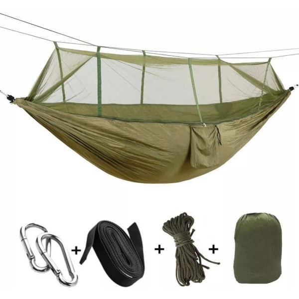 2 Person Camping Have Hængekøje Med Myggenet Udedørs Møbler Senge Styrke Faldskærm Stof Søvn Gynge Bærbar Hængende