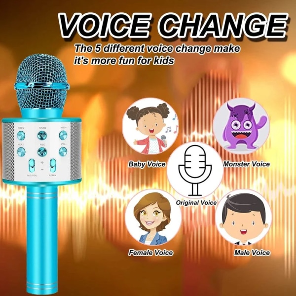 Håndholdt karaoke mikrofon for barn bursdag jul gaver for 8 9 10 11 år gutter jente