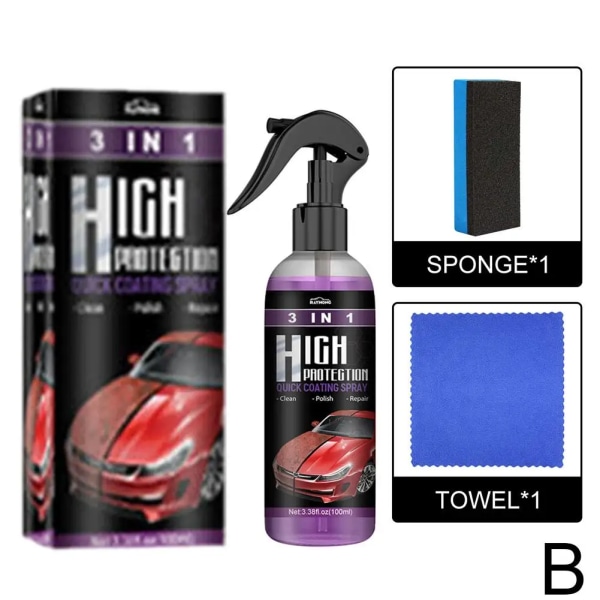 High Protection Ceramic Car Wash Fortify 3 In 1 Quick Coat Polish Sealer Spray