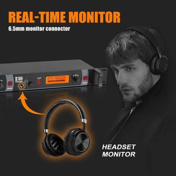 RW2080 Hel Metal Trådlöst In Ear Monitor System med Dual Channels Fyra Bodypack Monitoring och Hörlurar Används För Scen