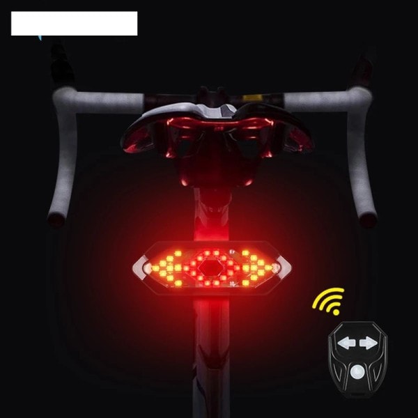 Cykel Vrid Signal Bakre Ljus Fjärrkontroll Cykel Ljus USB Uppladdningsbar LED Cykel Lampa