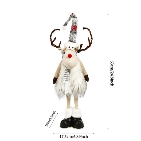 Joulu Suuri pysyvä hirvi nukke Navidad hahmo koristeet valoilla poro