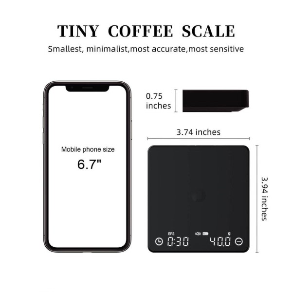 Digital kaffe vekt espresso vekt med timer SeachPean Mini Smart kjøkken vekt vekt presisjon