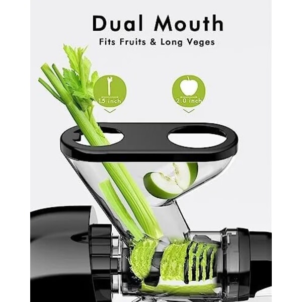 Långsam Masticering Juicer Maskiner Dubbel Feed Chute Kall Press Juicer Compact Juice Extractor Maker