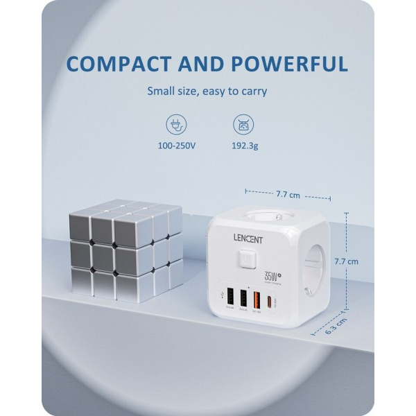 Power Strip Vägg Socket med  USB QC  Typ C PD 35W Snabb Laddare Adapter