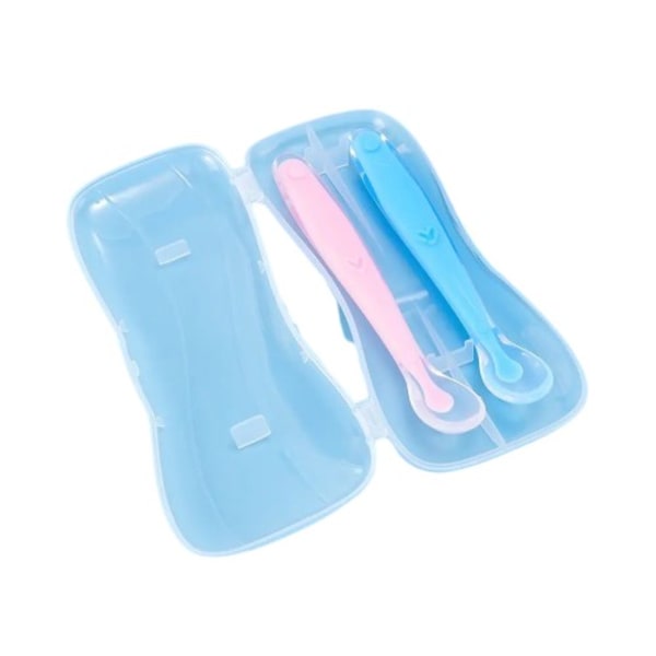 2 stykker Baby Silicone Ske Sæt Med æske