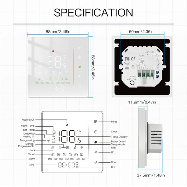 Zigbee Termostat Rum Temperatur Controller