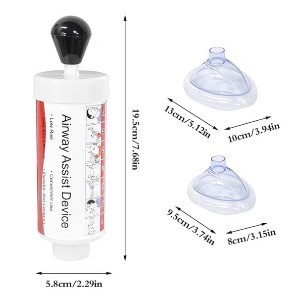 Første Hjælp Kvælning Enhed Anti-kvælning Voksne & Børn 2 Størrelse Airway Suction
