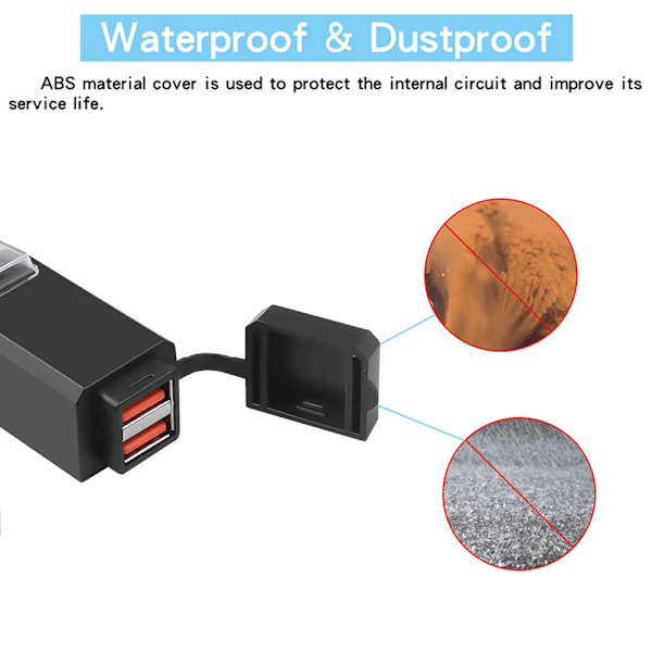 QC3.0 USB Motorsykkel Socket Vanntett Dobbel USB Uttak Endre 5V Strøm forsyning Adapter Med PÅ/Av bryter