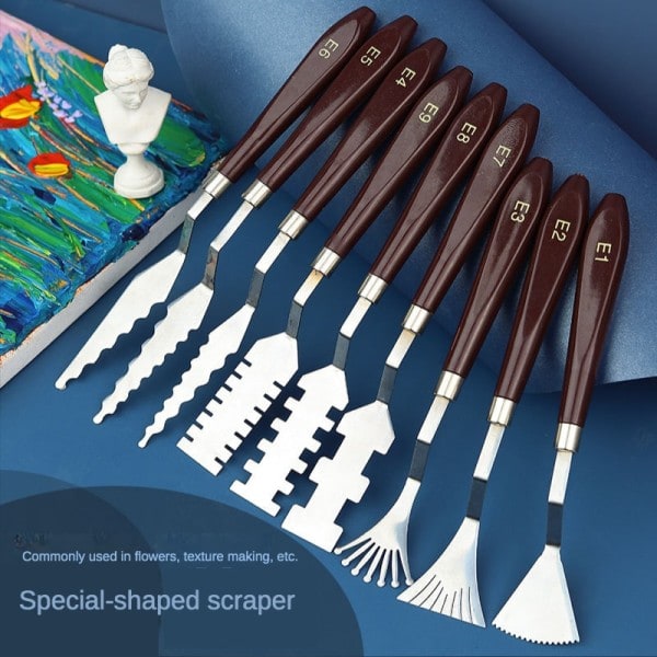 9 stk Blomster Kunst Skraber Tekstur Kunst Palette Kniv Specialformet skraber