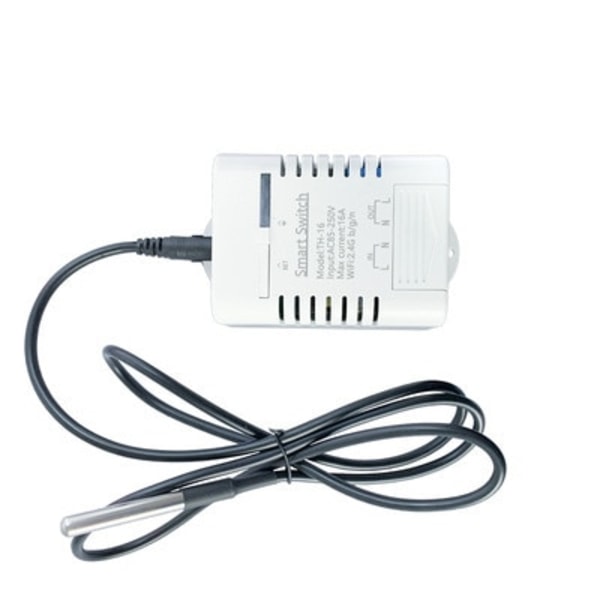 Smart TH16 Switch 16A Temperatur og Fugtighed Overvågning WiFi Switch Trådløs Kontrol