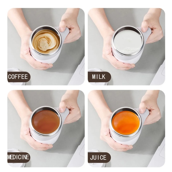Automatisk omrörning magnetisk mugg kreativ rostfritt stål elektrisk smart  mixer kaffe mjölk mixer kopp 7192 | Fyndiq