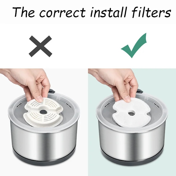 Vann fontene karbon erstatning filtre for 304 rustfritt stål katt drikke fontene 4 pakker filtre