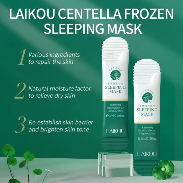 10 stykker Centella Fugtgivende Sovende Maske Dyb Hydraterende Nærende Reparationer Efter Sol Eksponering