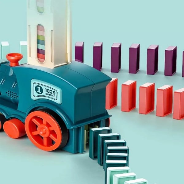 Barn Automatisk Legging Domino Tog Elektrisk Bil Dominoer Set Klosser Blokker sett Spill Pedagogiske Leker
