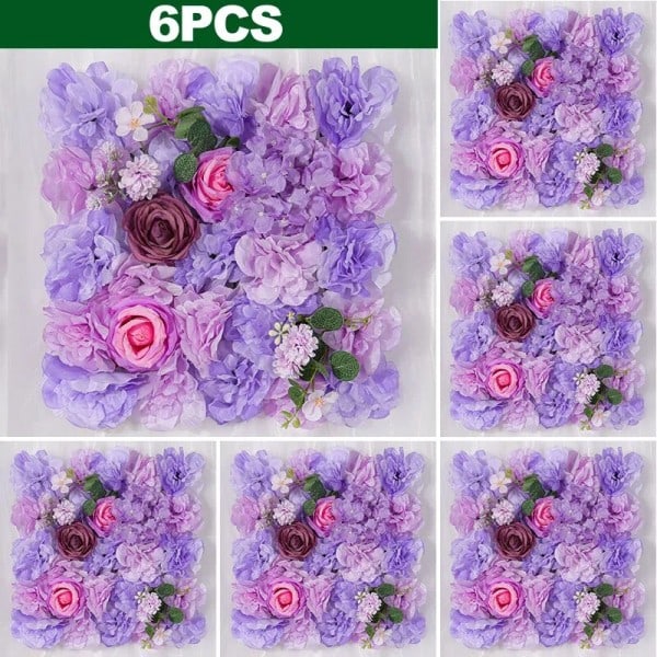 Konstgjorda blommor vägg panel 3D blommor bakgrund imitation rosor för vägg fest bröllop bröllop dusch utomhus dekoration